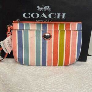 Coach Vibrant Striped Wristlet